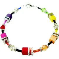 traumschmuck Armband 500i-a Armband Würfel, Cube Cat Eye Polaris Multicolor Kristallglas (incl. Schmuckbox), handgefertigt, Made in Germany