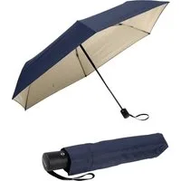 doppler® Taschenregenschirm zero magic, sehr leichter mini Schirm - navy-ivory, mit Auf-Zu-Automatik und UV-Schutz-Beschichtung