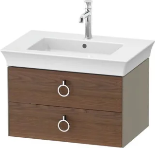 Duravit White Tulip Waschtischunterbau wandhängend Amerikanischer Nussbaum & Stein Grau Matt & Hochg WT4351077H20010