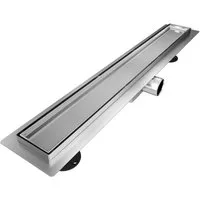 SONNI Duschrinne Edelstahl Duschrinne 70 cm komplettset befliesbar Bodenablauf Flach, Abflussrinne Siphon Ablaufrinne Bad