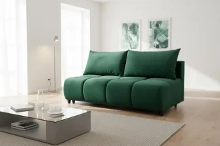 Sofa 3-Sitzer mit Schlaffunktion XENIO in Stoff Soft Grün