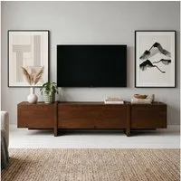 IDIMEX Lowboard LEILA, TV Lowboard 220 cm aus Massivholz mit viel Stauraum Kastanie Finish