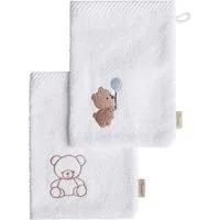 Sterntaler® Waschhandschuh Waschhandschuhe 2er-Pack BÄR Bo, Frottee (1-St), Waschlappen 2er-Pack, aus Frottee, schöne Webkanten, süße Stickerei