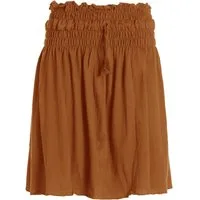 Vishes A-Linien-Rock Damen Rock knielang Basic-Rock Baumwoll-Rock Einfarbig Schlicht Boho, Hippie, Yoga Style