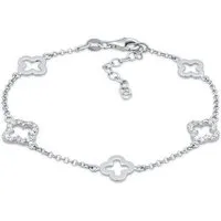 Elli Armband Kleeblatt Zirkonia Weiß 925 Sterling Silber (kein Set, 1-tlg)