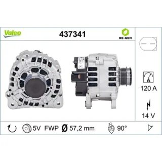 Valeo Generator  120A Audi Seat Skoda VW 437341