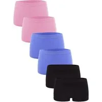 Fabio Farini Panty Damen Hipster Boxershorts - Frauen Unterhosen Slip Set Seamless (Packung, 6-St) angenehmes Tragegefühl ohne Seitliche Nähte