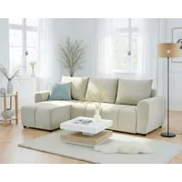Home affaire Ecksofa Nortrud, 241 cm, L-Form, mit Schlaffunktion u. Bettkasten, Recamiere rechts / links montierbar, Feinstruktur-Bezug