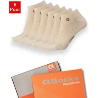 QOLONIA Socken Dünne Sneaker Socken 100 Baumwolle für Sommer & Sport / QSOCKS (Packung, 6 Paar) Bio-Baumwolle – atmungsaktiv und ideal für schwitzende Füße im Sommer