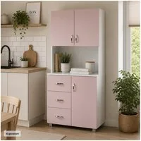 HTI-Living Küchenbuffet Küchenschrank Blanca Rosa Weiß (1 Stück, 1-St., 1 Schrank) Küchenbuffet 6 Regalfächer 3 Schubladen