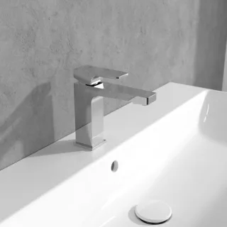 Villeroy und Boch Architectura Square Waschtischarmatur TVW12500400061 ohne Ablaufgarnitur, chrom