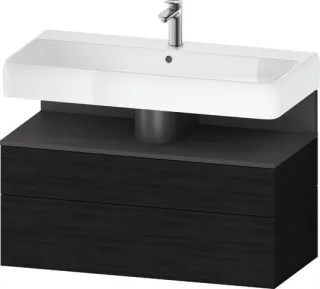 Duravit Qatego Waschtischunterbau wandhängend Eiche Schwarz Matt 990x470x590 mm - QA4395049160010 QA4395049160010