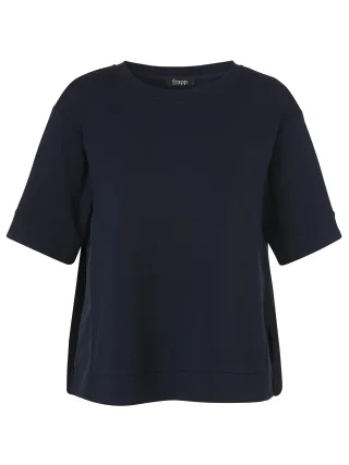 Frapp - Sweatshirt Rundhals 1/2 Arm Materialmix navy - Gr. - 50