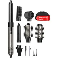 MCURO Multihaarstyler 6-in-1 Warmluftbürste Set Haartrockner mit Lockenstab 110,000 U/min, One-Step Föhn Volumiser,Temperaturkontrolle Kein Hitzeschaden