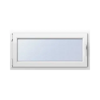 Garagenfenster, 800 x 400 mm, Strukturglas Chinchilla, Kunststoff, aluplast IDEAL 4000, Weiß, Dreh-Kipp links, individuell konfigurieren