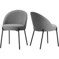 LeGer Home by Lena Gercke Esszimmerstuhl Isalie (Set, 2 St), mit pflegeleichtem Webstoff, Metallgestell, Sitztiefe 47 cm