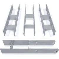 FIVMEN Pfostenträger H-Pfostenträger in Ausführung H-anker Stahlträger- 600 mm Länge, (4-St), H-Anker Pfostenanker Set