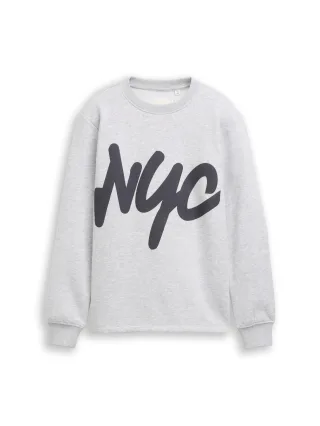 tom tailor kids - Sweatshirt mit Schriftzug light stone grey melange - Gr. - 140