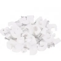 TSB Werk Kabelschelle Nagelschelle Kabelschelle Nagelschelle Kabelklemme, (50-St), 6-8 mm, Kabelhalter, Weiß, Set