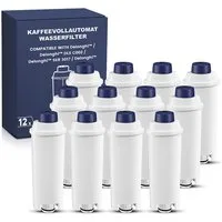 Filswa Wasserfilter 12er Pack einsetzbar statt DeLonghi DLSC002, Zubehör für De'Longhi Kaffeemaschinen der ECAM, ETAM, EPAM, ESAM, BCO, EC-Serie.