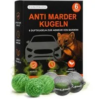 Animalea Verbiss- und Knabberschutz Marderschreck Auto – 6 x Marderkugeln inkl. 3 Schutzkorb Halterungen, 6-St.