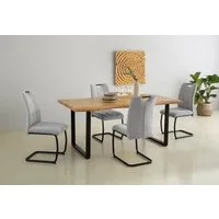 HELA Esstisch GISELLE Baumkantentisch, Küchentisch, Kufengestell Metall, Industrial Design, 140 - 200 cm Breite, 2 Farben