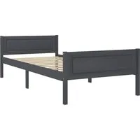 vidaXL Bett Massivholzbett Kiefer Grau 100x200 cm