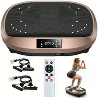 kehot Vibrationsplatte Vibrationsplatte für Ganzkörpertraining, LED Display & Fernbedienung, 200 W, 120 Intensitätsstufen, Leise Trainingsplatte mit Widerstandsbändern, Home Fitnessgerät,120 kg