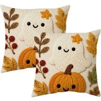 Sorvyzxn Kissenhüllen 2/4er-Set Halloween-Kissenbezüge mit 2D-Flachdruck, (2 Stück)