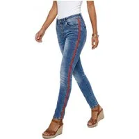 dy_mode Skinny-fit-Jeans Damen Skinny Jeans mit Nieten Slim Fit Röhrenjeans Middle Waist Slim Skinny Jeans