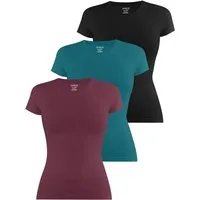 Janice Kurzarmshirt 3 x Damen T-Shirt hochgeschlossen Nice Figurbetontes Shirt aus Baumwolle