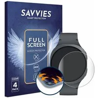 Savvies Displayschutzfolie Fullscreen Schutzfolie für Samsung Galaxy Watch 8 (40 mm), 4 Stück, Displayschutz Folie Fullcover Klar Transparent