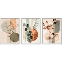 ARTFAVES Bilder-Collage Poster Set Abstract Flower Art 2 I mehrteilige Bilderwand I Wandbilder, (Wandbilder modern, 3 St)