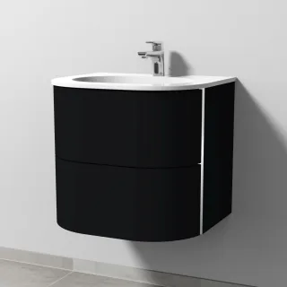 Sanipa 4balance Keramik-Set mit 2 Auszügen, Schwarz-Matt, DL40108 DL40108