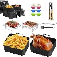 TUWENA Dampfgaraufsatz Heißluftfritteuse Zubehör, Air Fryer Accessories, BPA-Frei, für Ninja Foodi Max Dual Zone AF400EU/AF300EU,7,6L-9.5L