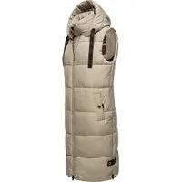 Navahoo Steppweste Schnuffelchen (1-tlg) warme Damen Outdoor-Weste lang mit Kapuze
