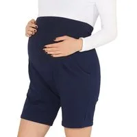 Be Mammy Umstandsleggings Damen Umstandshorts BE20-234 (1-tlg) elastischer Bund