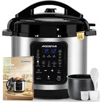 Aigostar Reiskocher 6L Schnellkochtopf, 18-in-1 Multikoche, Pressure Cooker, Rice Cooker, 1000 W, 24h Timer & Warmhalte, Antihaftbeschichtung, 10+ Sicherheitsmerkmale