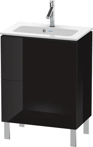 Duravit L-Cube Waschtischunterbau bodenstehend Schwarz Hochglanz 620x391x704 mm - LC667304040 LC667304040