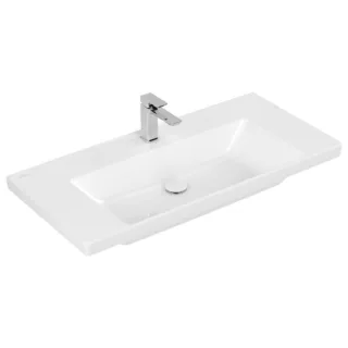 Villeroy und Boch Subway 3.0 Schrank-Waschtisch 4A70A201 100x47cm, mit 1 Hahnloch/ohne Überlauf, weiß