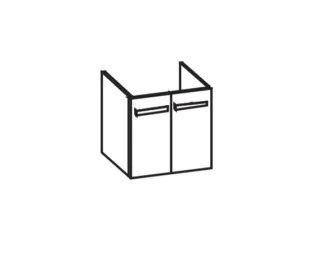 Artiqua 412 Waschtischunterschrank für Connect Cube E7139, Weiß Hochglanz, 412-WU2T-I29-7016-68 412-WU2T-I29-7016-68