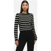 Vila Rundhalspullover VIDALO O-NECK L/S STRIPE KNIT TOP- NOOS