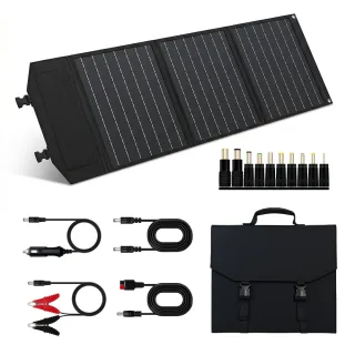 [EU Direct] ZGZXSEXHZ 60W Foldable Solar Panel 128x41cm DC USB Type C Ports Kickstands For RV Camping Off Grid Power Sta