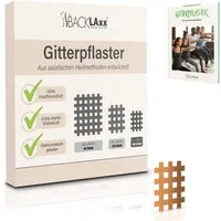 BACKLAxx® Kinesiologie-Tape Gitterpflaster Cross Tape Gittertape Kinesiotape (Typ a, b, c, 180-St) hautfreundlich, starke Haftung - für Alltag & Sport