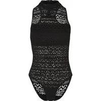 URBAN CLASSICS Body Urban Classics Damen Ladies Crochet Jersey Turtleneck Body