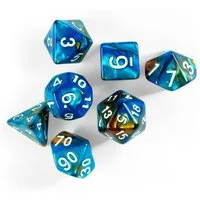 SHIBBY Spielesammlung 7 polyedrische DND Würfel in dichromatisch - mit Beutel