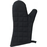 heimtexland Grillhandschuhe Grillhandschuh XL Safety Topflappen Ofenhandschuh, (1-tlg), Langarm, Ofenhandschuh, gesteppt, Hitzeschutz, schwarz