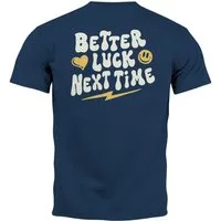 Neverless Print-Shirt Backprint TShirt Herren Spruch Better Luck Next Time Slogan Schrift mit Print