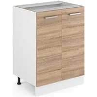 Vicco Unterschrank R-Line, Sonoma/Weiß, 60 cm ohne Arbeitsplatte (1-St)
