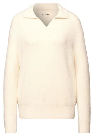 Street One - Federgarn Pullover beige - Gr. - 42